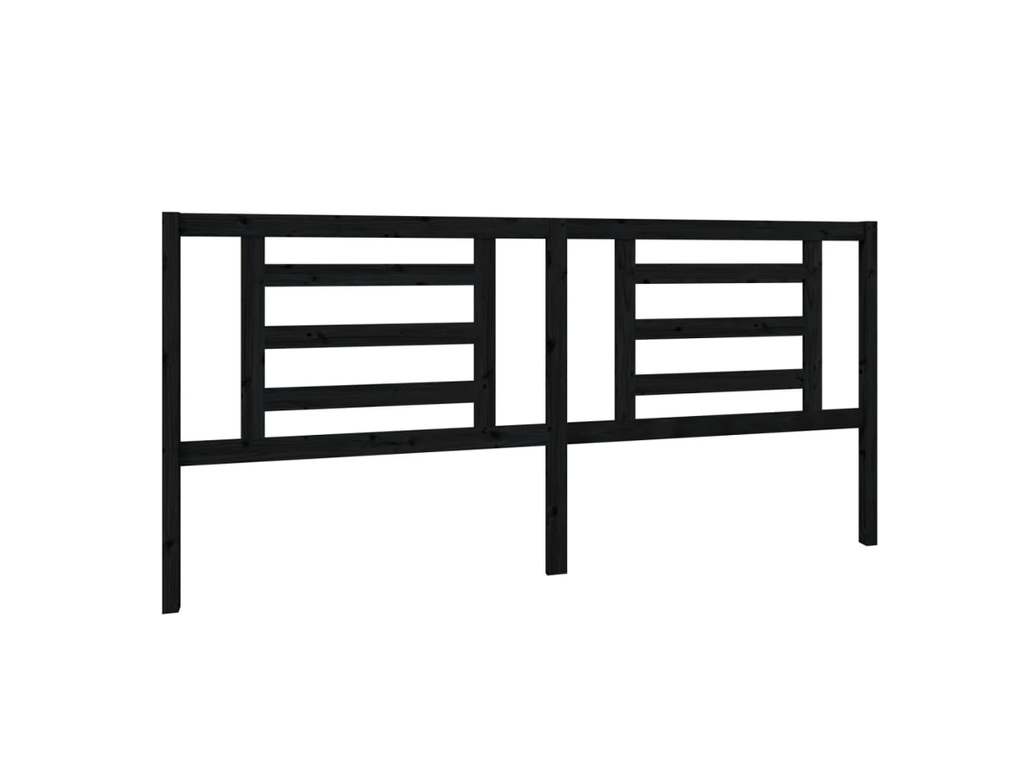 Maison Exclusive - Cabecero De Cama Madera Maciza De Pino Negro 206x4x100 Cm