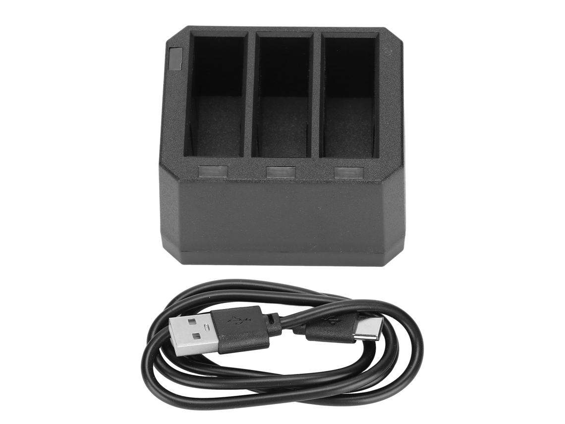 Cargador rápido de batería de 3 canales para DJI Osmo Action, con indicador LED CHABERLU