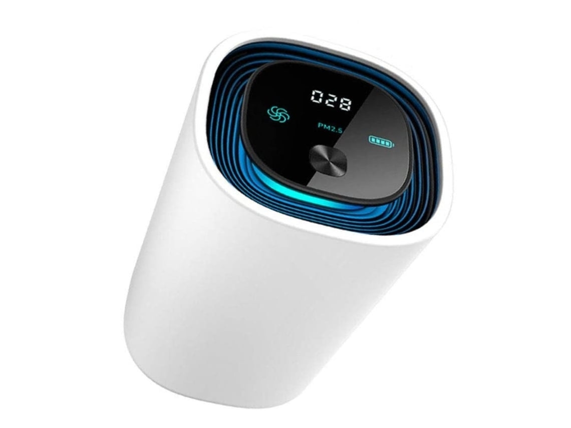 Purificador e ionizador de aire inteligente UV inalámbrico, monitor portátil inteligente de calidad del aire PM2.5 que elimina el 99% de virus y bacterias contagiosos.