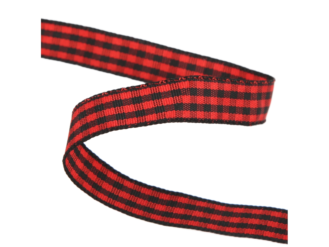 Cinta A Cuadros Rojos Y Negros Con Cordón Para Envolver Regalos, Fiestas, Bodas, 100 Yardas.