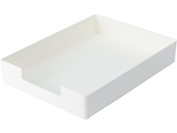 Organizador de escritorio de polipropileno blanco, práctico para mantener las cosas organizadas.