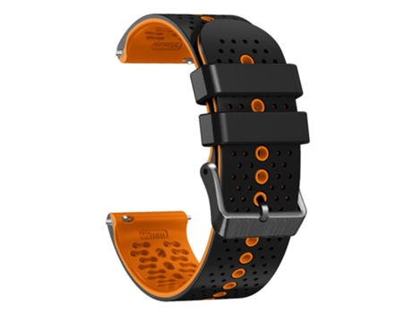 Correa de Silicona 22mm dos colores para Garmin Forerunner 255/745 - negro/naranja