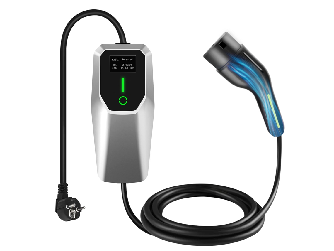 Hexinex Cargador De Carro Eléctrico, Cargador De Vehículo Eléctrico De 3,68 Kw / 6-16a Tipo 2 Con Enchufe Schuko, Cable De Carga 4m