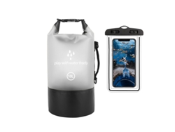 Bolsa Impermeable De 10 Litros Con Bolsillo Para Rafting, Kayak, Playa, Esquí, Pesca, Escalada Y Camping Henten Home Blanco