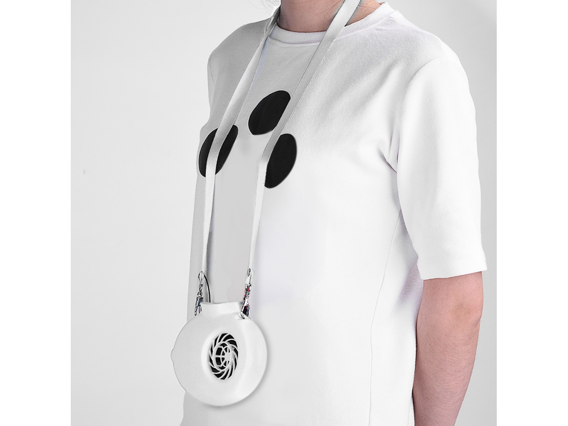 Ventilador De Cuello Recargable Portátil Molde Privado Mini Ventilador De Cuello Blanco