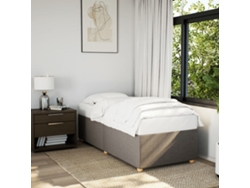 Estructura De Cama Sin Colchón Tela Taupe 90x200 Cm
