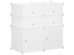 Zapatero Que Ahorra Espacio, Zapatero De Plástico Para Recibidor, Armario Modular Para Salón Y Recibidor, Zapatero Multiusos 75x37x73cm, Blanco