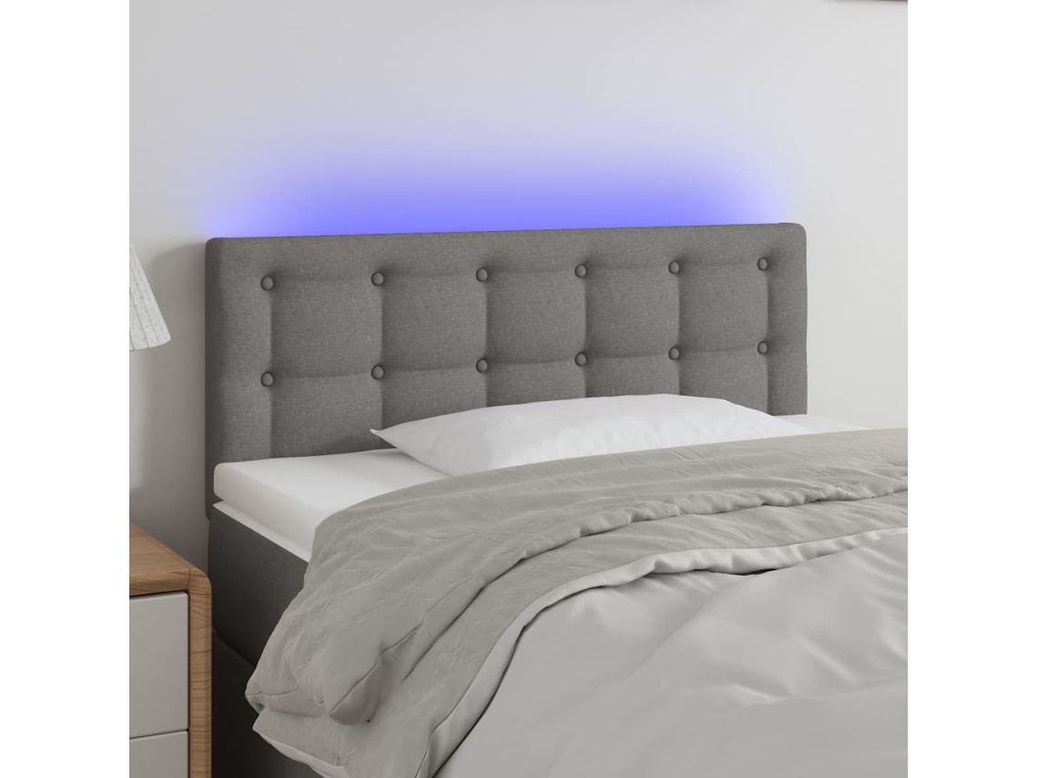 Cabecero Con Led De Tela Gris Oscuro 80x5x78/88 Cm
