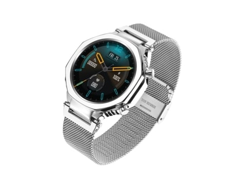 Reloj inteligente Fitness Tracker con monitor de frecuencia cardíaca las 24 horas Plata AUJEZON
