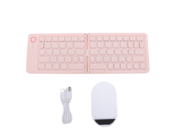 Teclado Bluetooth Plegable Inalámbrico Portátil Delgado Con 67 Teclas Recargable Magnético Universal Para Teléfono Tableta Laptop Rosado