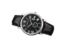 Reloj De Cuarzo Con Correa De Cuero Pu Casual Para Hombres Y Mujeres (caja Blanca Dial Negro Mujer)