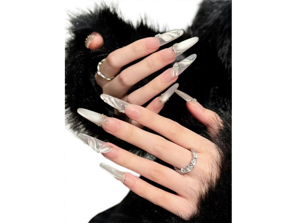 Kit de decoración de uñas para principiantes, no requiere lámpara UV, uñas postizas de gel, decoración 3D, acabado profesional GOKOCO