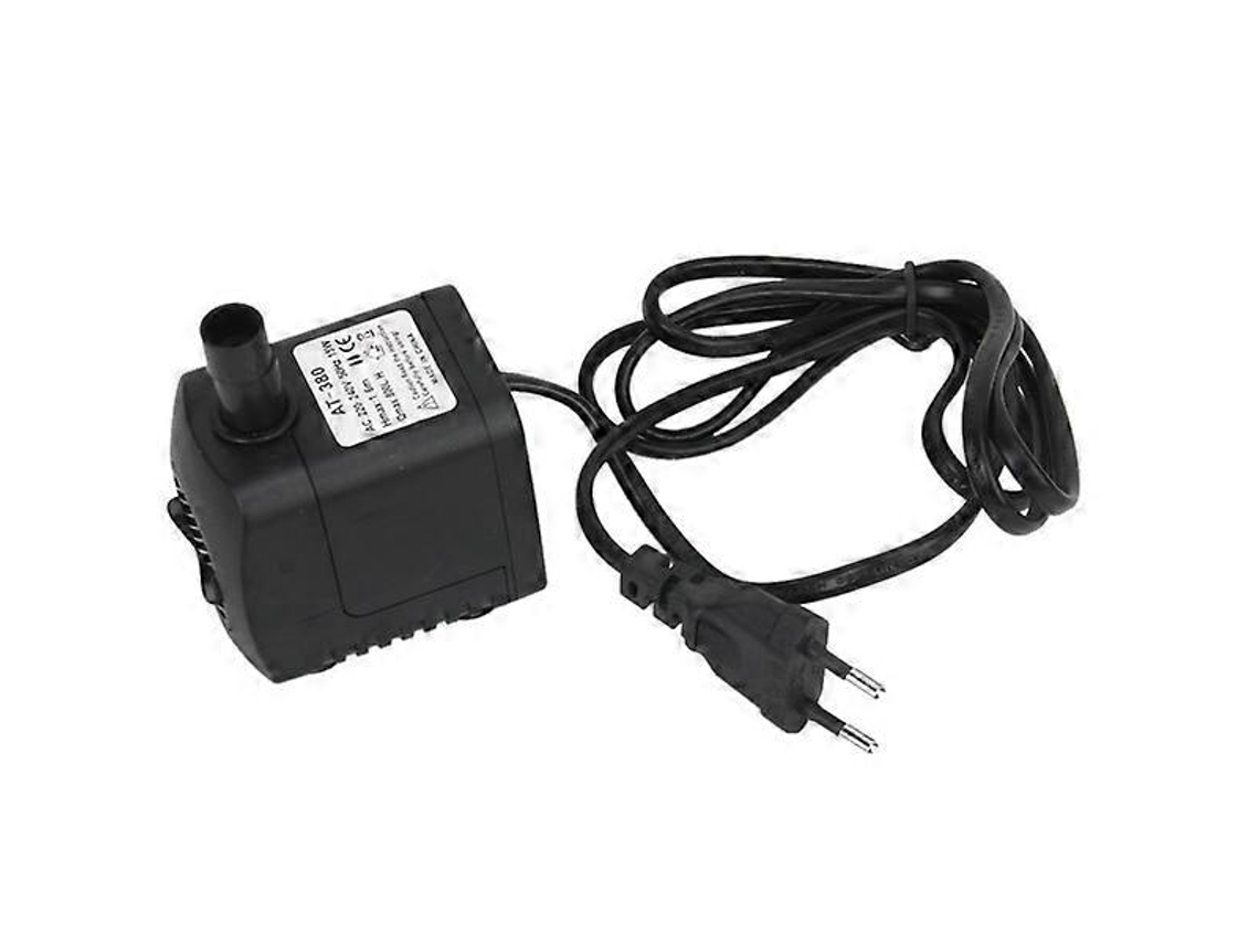 Bomba Sumergible At-380 220-240v 15w Para Acuario Fuente Estanque Con Enchufe Eu Negro