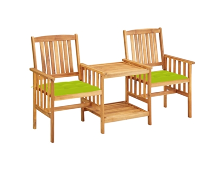 MAISON EXCLUSIVE - Sillas y mesita de jardín con cojines madera maciza acacia