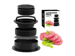 Prensa Manual Antiadherente 3 En 1 Para Hamburguesas Con Papel, Molde De Plástico Negro Para Hamburguesas.