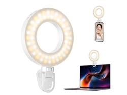 Anillo De Luz Para Selfies (3500-8500k), Anillo De Luz Led Ajustable Con Abrazadera Para Teléfono, Luz De Relleno (blanco)