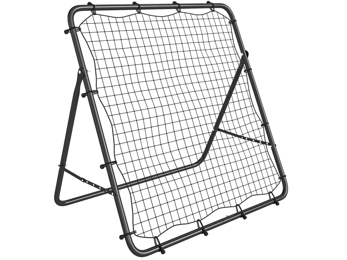 Red de rebote para fútbol, 5 niveles, ángulo ajustable, tubo de acero, 120x73x112, negra
