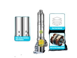 Bomba de agua solar de 24 V, alto caudal de 2 m³/h, altura máxima de elevación de 65 m, acero inoxidable duradero OEM