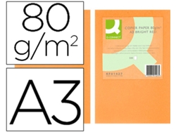 Papel de Cor Q Connect Din A3 80Gr Laranja Neon Embalagem de 500 Folhas
