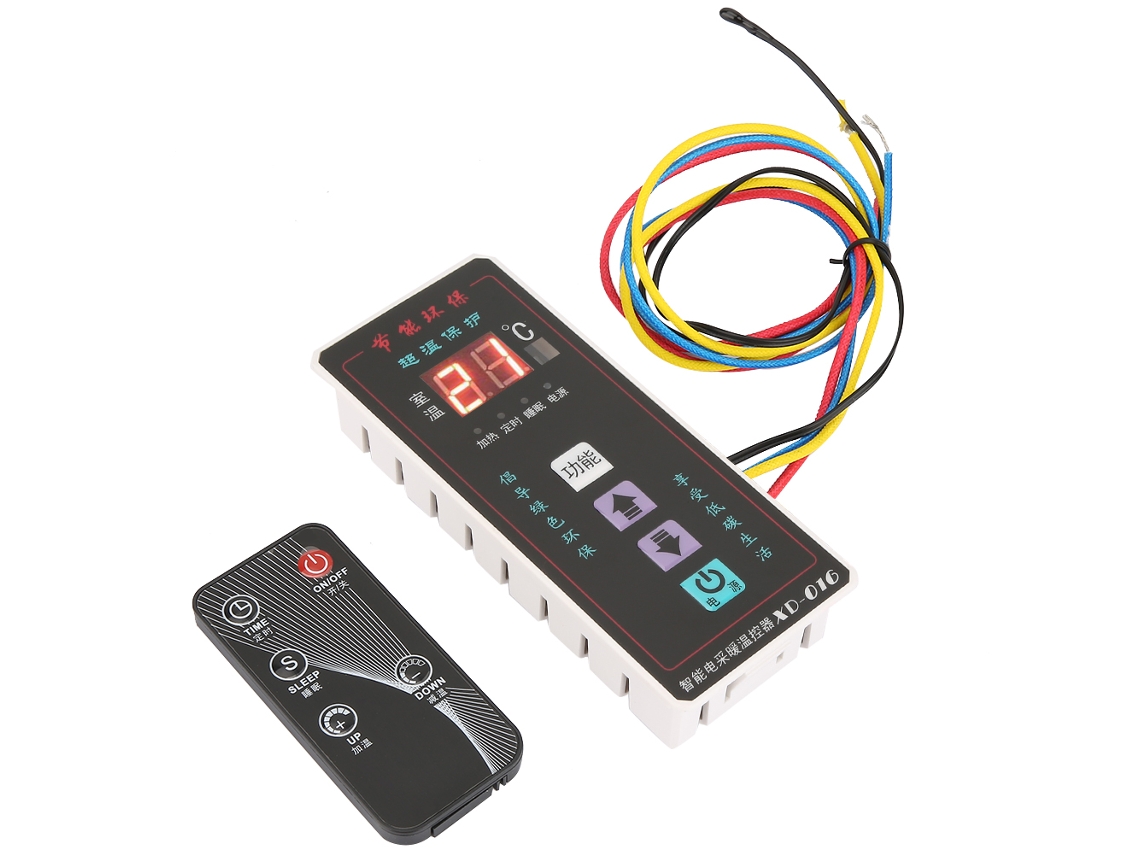 Controlador Termostato Digital Embebido 220v/16a Para Calentadores Eléctricos Regulador De Temperatura Negro