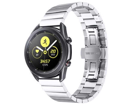 Correa de acero inoxidable diseño de hebilla para Samsung Gear S3 Classic/Galaxy Watch 46mm/Watch4 Classic 46mm - plata