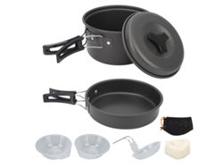 Juego de utensilios de cocina para acampar con mango plegable y resistente al calor.
