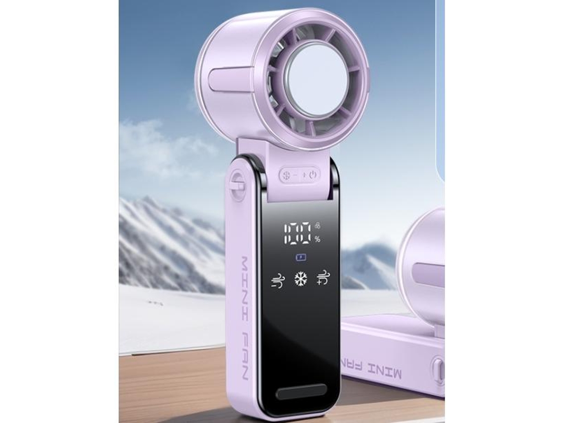 Ventilador MDUG con carga USB, pantalla LCD, plegable y 3 modos de funcionamiento.
