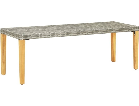 Banco de jardín VIDAXL Gris Poli Ratán (80x40x40 cm)
