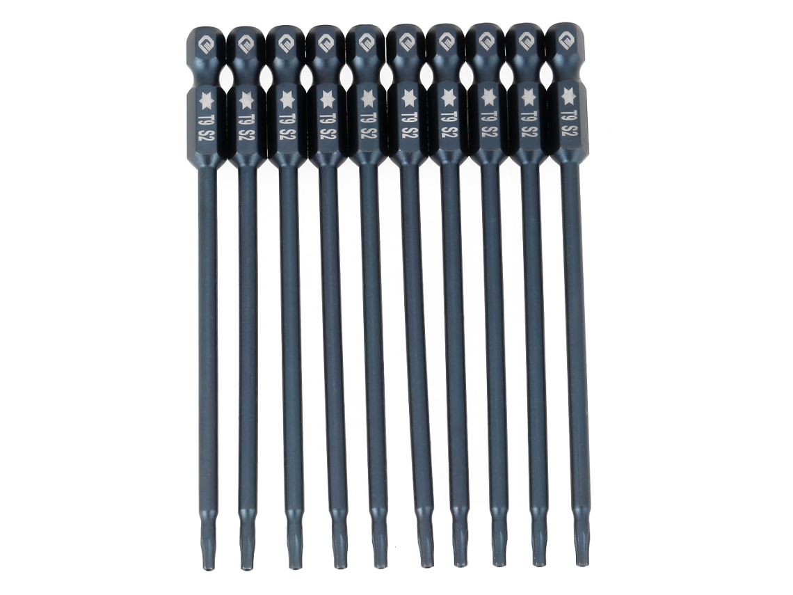 Kit De 10 Brocas De Destornillador Estrella Seguridad T9, Mango Hexagonal 1/4", 100mm, Magnético