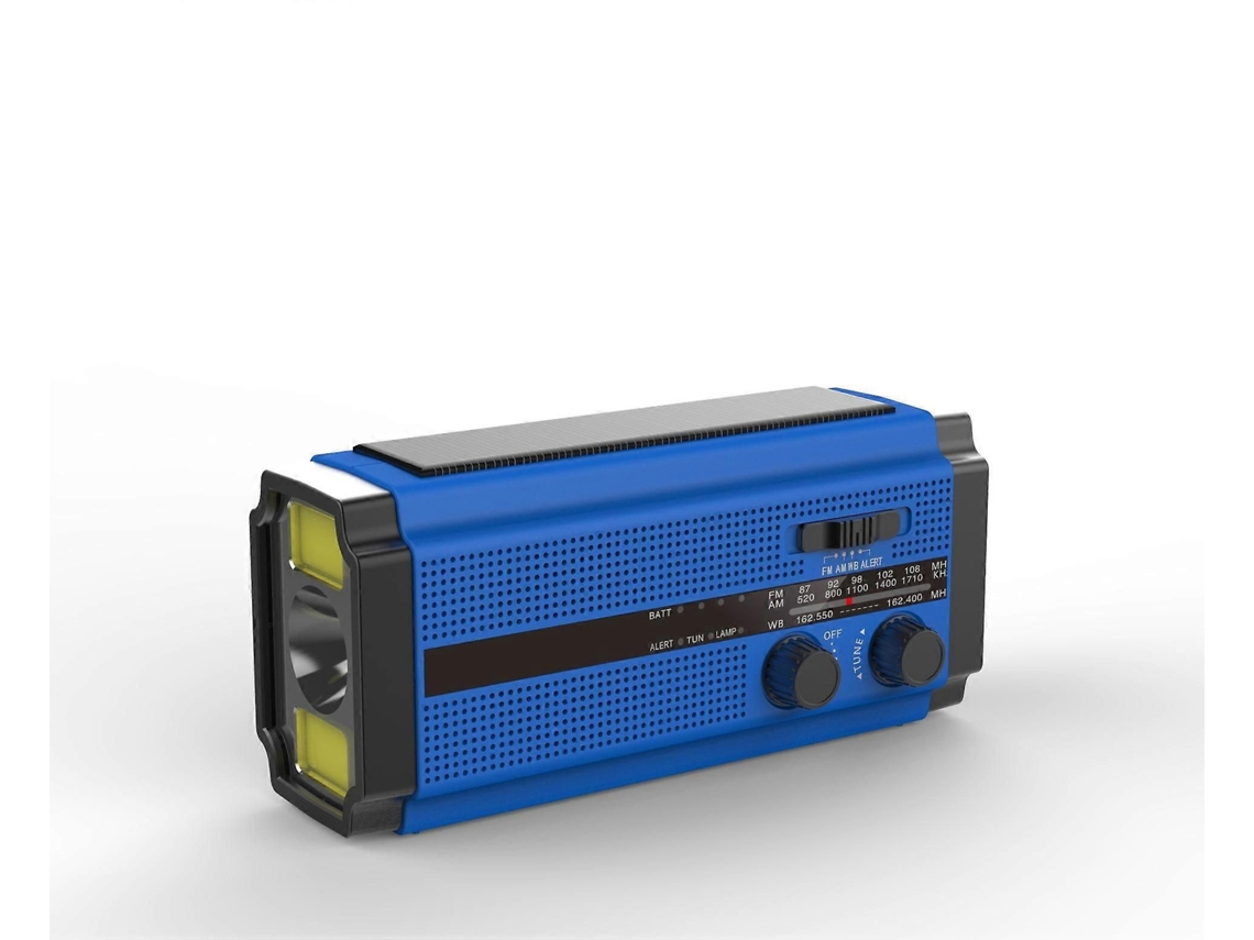 Radio solar, AM/FM con manivela, radio portátil de emergencia con batería recargable de 5000 mAh, linterna LED, 3 modos GOKOCO