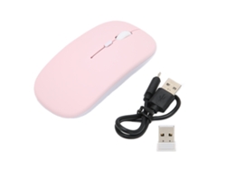 Rato Sem Fio Smart Mini Portátil 2.4g Sem Fio Com Receptor Cabo De Carregamento Para Escritório Laptop Computador Tablet Rosa Modo Duplo