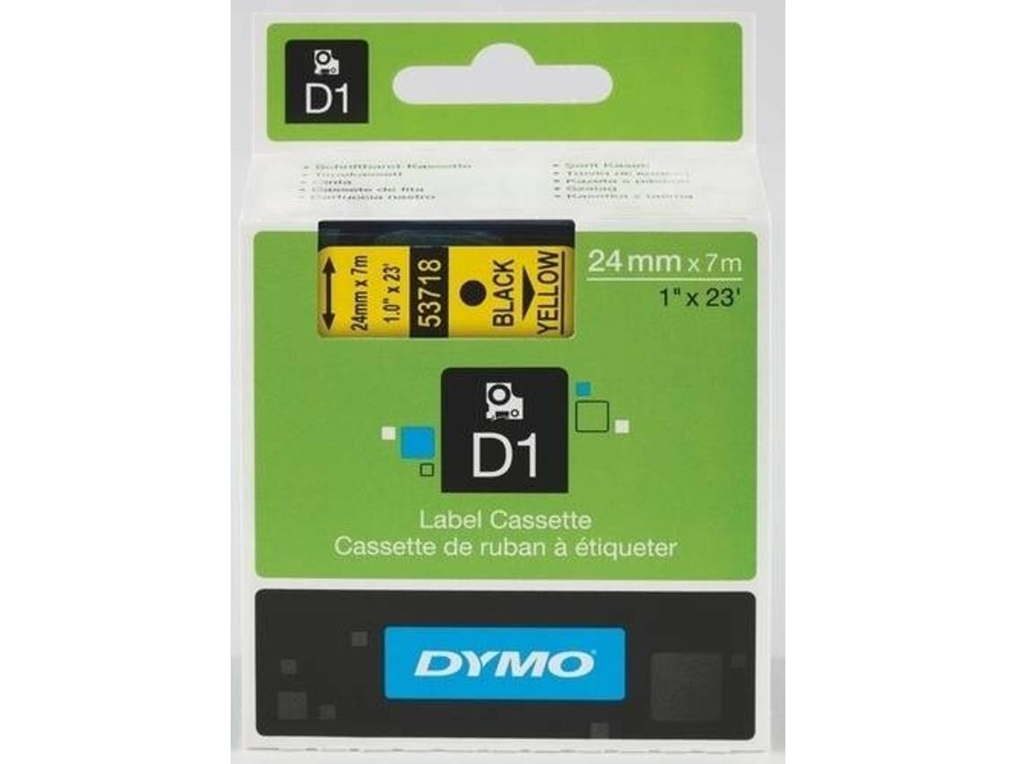 FITAS DYMO D1 24MM PRETO/AMARELO