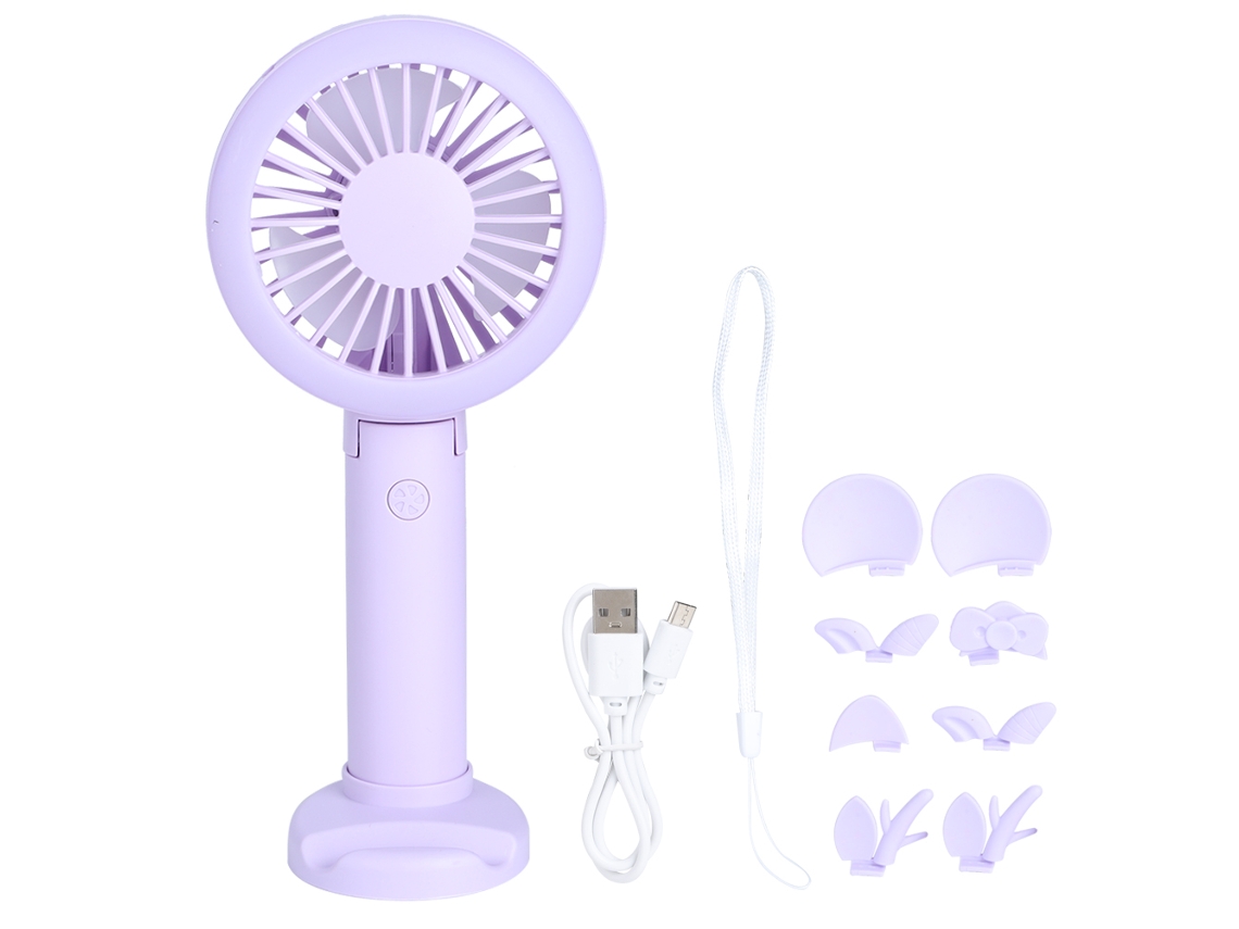 JILLIOPER Ventilador de mano, mini ventilador portátil con carga USB, 3 velocidades, batería recargable, potente motor sin escobillas, silencioso para uso en of