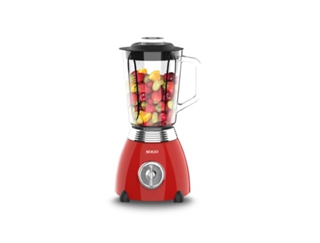 Batidora Vaso Retro SOGO Bat-Ss-5560 500W 1,5L Jarra Cristal Rojo