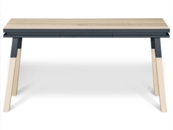 Escritorio MON PETIT MEUBLE FRANÇAIS Rectangular de Madera Maciza Con 1 Cajón 140 cm