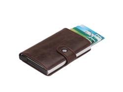 Billetera con bloqueo RFID, tarjetero seguro, diseño minimalista en aluminio aeroespacial, tarjetero desplegable con mecanismo deslizante.