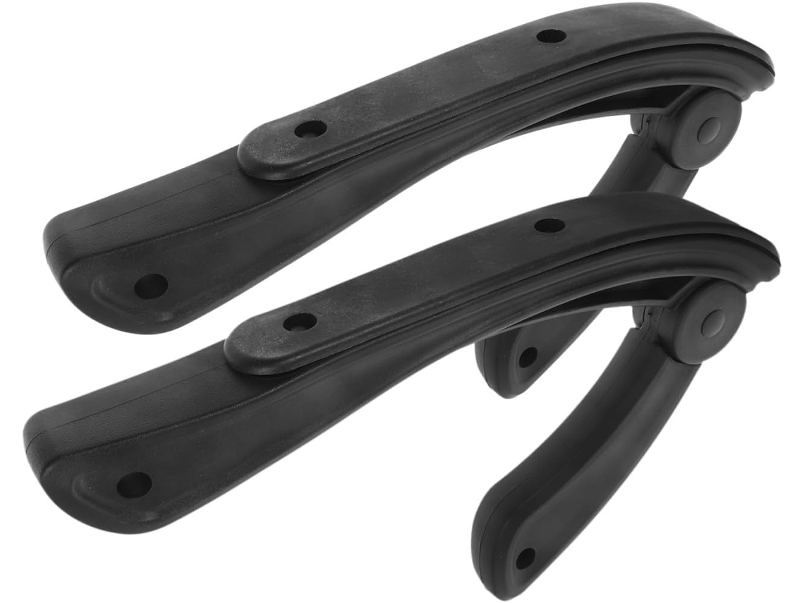 Juego De 2 Reposabrazos Ajustables De Plástico Negro Para Silla De Oficina Con Rodamientos Robustos.