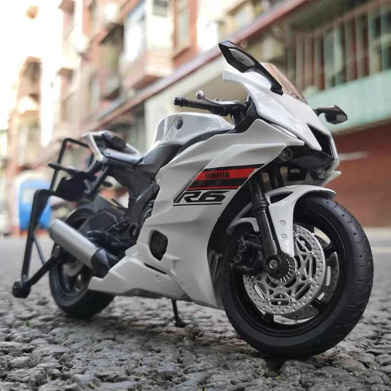 (blanco) Modelo De Motocicleta De Juguete, Coche De Colección, Amortiguador De Motocicleta