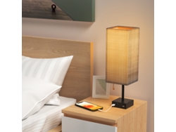 2026-lámpara De Mesa Nocturna De Noche Con 2 Puertos Usb Carga Y Interruptor Cremallera Para Dormitorio Hogar Decoración Diaria