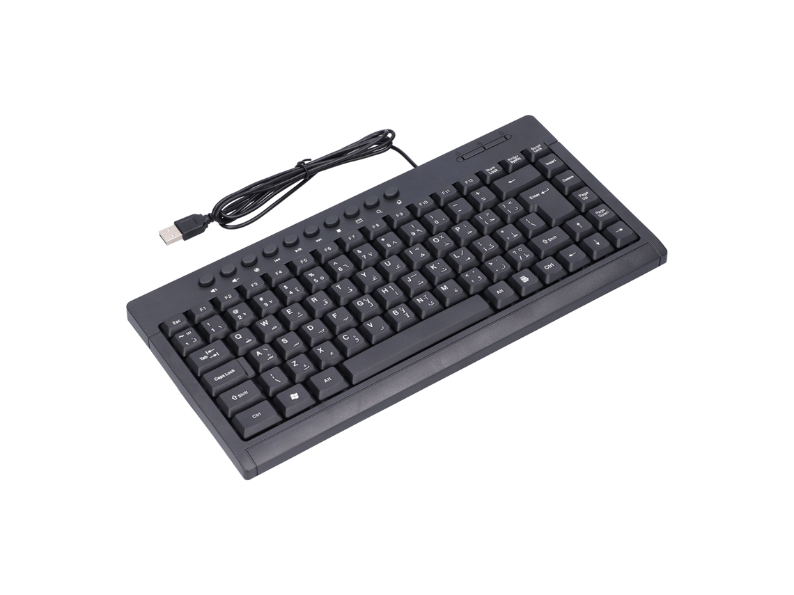 Mini Teclado Con Cable De 87 Teclas, Usb, Para Ordenadores De Sobremesa, Portátiles, Oficina Y Árabe.
