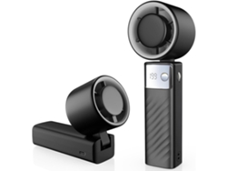Ventilador De Mano (negro) - Mini Ventilador Plegable - Velocidad Del Viento Ajustable - Pantalla Led - Batería De 4000 Mah