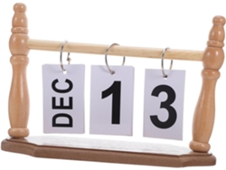 Calendario De Madera De Estilo Clásico, Calendario De Escritorio Con Tapa Abatible, Visualización De Mes Y Fecha, Decorativo