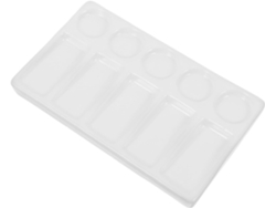 Paleta Rectangular De Plástico Blanco Con 10 Compartimentos Para Acuarela, Pintura Artística Y De Viaje.