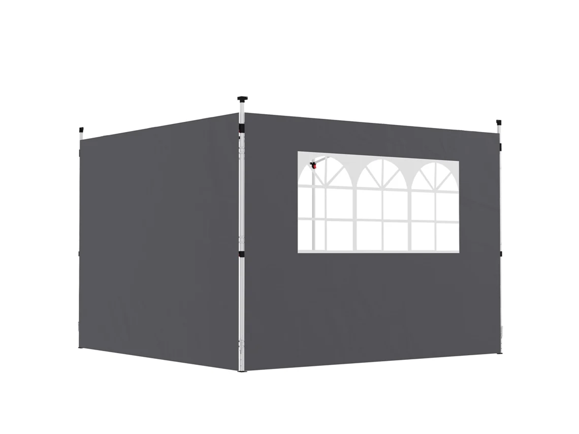 Cenador De Jardín De 3x3 M, 4 Lados, Mosquitera Con Cremallera, Color Crema.