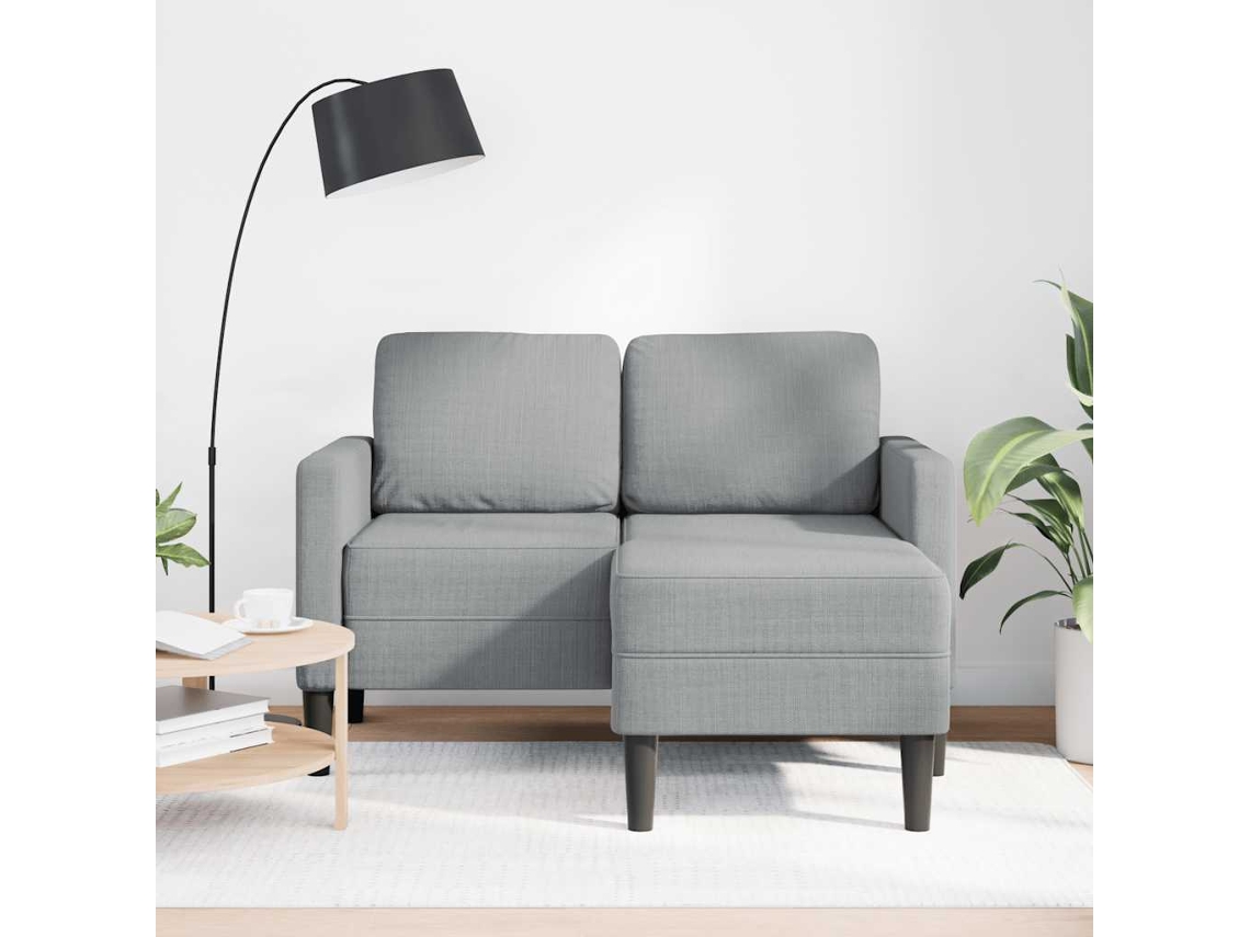 Sofá De 2 Plazas Con Chaise Longue En Forma L Gris Claro 125cm