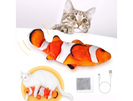 Cat Toys Realista Electric Fish Catnip Toys Juguetes Interactivos De Peluche Para Gatos ELKUAIE