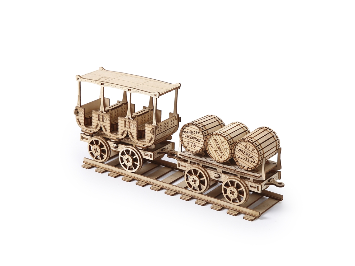Maqueta De Madera 3d, Diseño De Vagón Del Vino Con Movimiento Mecánico. 278 Piezas.