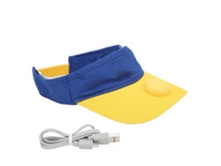 Gorra Con Ventilador Sin Cuchillas Para Niños De 6 A 12 Años, Protección Solar, Tamaño Ajustable, 3 Niveles, Carga Usb, Azul, Exterior