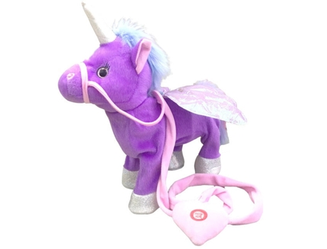 Unicornio Que Camina Del Canto Electrónico, Caballo Robot de La Felpa, Juguete Animal Para El Niño Púrpura