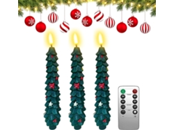 Velas LED sin llama, velas eléctricas para Navidad con control remoto para fiestas, decoración de Gokoco